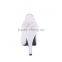 Fashion Sexy Beautiful Design White Mesh Upper Lady Peep Toe High Heel Shoes