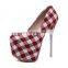 Ladies elegant design roman style wool platform pumps high heels sandals shoes made in Pakistan