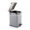 Elegant design household powder coating square pedal bin 3L 5L waste bin bathroom waste bin