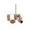 Simple round toilet brush holder soap dispenser bamboo stainless steel toilet accessories bathroom set