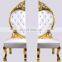 wholesale 2021 royal luxury white gold heart design double love seats events king throne wedding chair