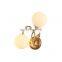 Factory Cheap Double Heads Home Hotel Fashion Bedside Decorative glass shade gold black indoor headboard reading wall light