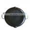 Pre-seasoned cast iron double side griddle grill fry pan