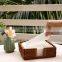 Natural Square Brown Rattan Napkin Tissue Holder Cheap Wholesale Tableware wicker napkin basket wovenmade in Vietnam