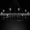 Modern luxury round golden metal glass lampshade chandelier suitable for home hotel ceiling hanging lighting