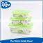 Eco friendly storage material clear food grade plastic container with colorful lid