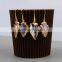 Wholesale fashion raw crystal quartz arrowhead earrings micro pave plated earrings new model