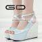 GDSHOE latest fashion ladies concise wedges and high heel sandals