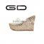 GDSHOE ladies open toe wedge heels sandal slippers