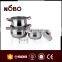 Stainless steel stock pot with bakelite handle and glass lid