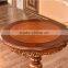 Living room furniture solid wooden round center table brown skinny coffee table