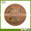 customized print size 7 top quality rubber training/match basketball