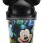 2016 newly customer design Mickey head plastic kids 350ml drinking cup