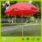 China cheap red color outdoor sun protection large beach umbrella