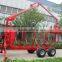 10ton 12ton log trailer with crane for forestry working
