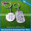 Stainless steel dog tag keychain custom shaped metal keychain
