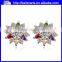 FIVE Colors--New AAA Cluster Zircon Screw Back Stud Pearl Earrings for Girls