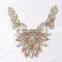 yiwu factory Hotsale rhinestone crystal collar applique trim neckline motif adhesive for cloth