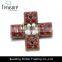 2015 latest wholesale beads in center four red squares surrounding fashion popular brooch