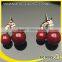 925 silver needle cherry flower bow shaped small size earrings