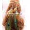 Fashion Bohemia handmade Hair Accessories Peacock Feather Tassels Hair Band Wrap Belt