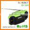 Portable Emergency Solar Radio Flashlight/ FM Mobile Charger Radio with LED Lighting