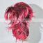 Synthetic Special curls wigh red and pink multi color Crazy fans wig N301