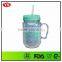 20 oz plastic double wall mason jars with handles