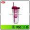 24oz bpa free plastic fruit infuser water tumbler with straw