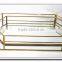 A>< Vintage narrow rectangular frosted brass, sivler, bronze, black,gold glass tray or box:: brass clear shot glass serving tray
