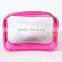 2016 Fashion Candy Color Transparent PVC Travel Bag/Clear PVC Cosmetic Bag with Zipper For Ladies
