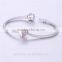 X142 Tibetan Silver Heart Charms Findings, Pave Amethyst Diamond Love Heart Charms