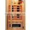 Soozier Wooden Indoor 2 Person Square Heat Room Infrared Sauna w/ Ceramic Heater