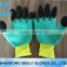 Knit Cotton Glove with Latex Double Dipped Latex Coating Working Gloves with Blue Latex Coated Gloves