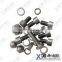 316L hex socket bolt half thread with nuts