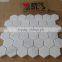 Big Hexagon Bianco White Carrara Marble Mosaic tile 12x12