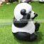 Home garden seats christmas decorative 30cm Height small artificial white and black fiberglass chinese flat Panda E10 28X02