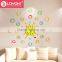 home wall decorative creative design wall mount wooden clock carving flower decorative wall clock