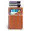 real leather Slim Front Pocket Minimalist Wallet money clip Card Holder