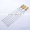 6 Pieces BBQ Tool Stainless Steel BBQ Fork Roasting Fork With Wood Handle