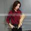2017 Latest Plain Chiffon Formal Shirt Long Sleeve Design Blouse for Women
