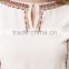 Latest top fashion design casual lady embroidery blouse