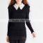 Doll Collar Stitching Lapel Shrug Bubble Sleeve Shirt Women Sweater