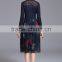 Girls fency lace plicated dress splicing flower print dress