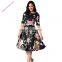 Ladies Retro Half Sleeve Floral swing vintage dress