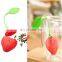 The silicone strawberry tea package,Cute Strawberry Design Silicone Tea Infuser Strainer for Loose Leaf Tea