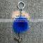 Metal Foot Small Eye Robot Pendant Fur Ball Keychain