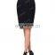 Kate Kasin High Stretchy High Waist Shirred Waist Detail Hips-Wrapped Black Pencil Skirt KK000268-1