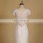 Elegant Scoop Neckline Mermaid Sexy See Through Back Beads & Lace Chapel Train Wedding Dress