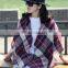 European winter cashmere scarf Plaid Scarf increase double colorful square scarf shawl